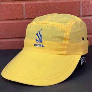 Vintage Nautica Long Bill 5-Panel Sailing Hat – Yellow Nylon